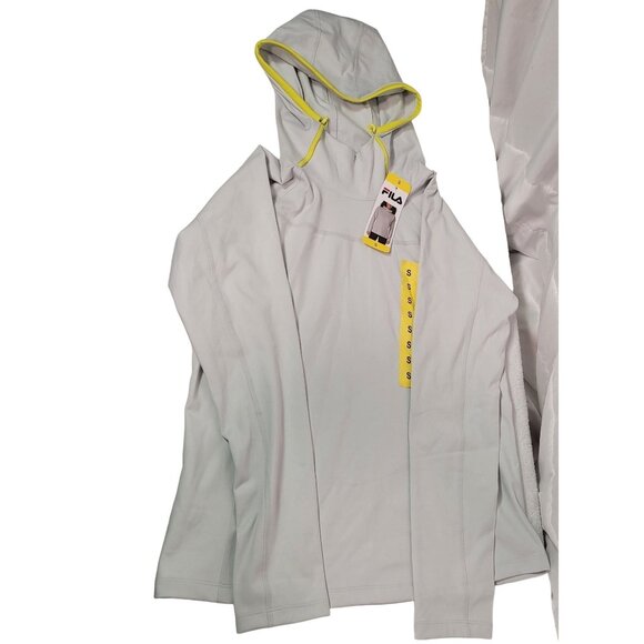 Fila Women's Funnel Neck Moisture Wicking Active Training Hoodie Gray Size Small - Picture 10 of 12